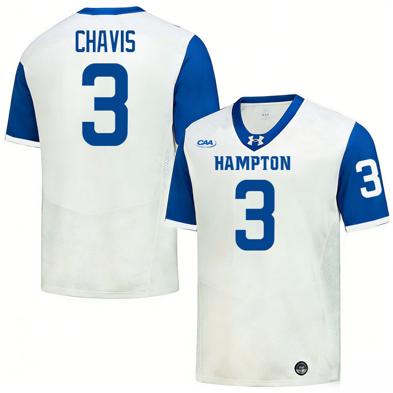 Hampton Pirates #3 Jah'Kei Chavis College Football Jerseys,Uniforms-White